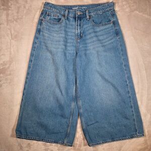 Old Navy High Rise Baggy Wide Leg Cropped Jeans Size 6